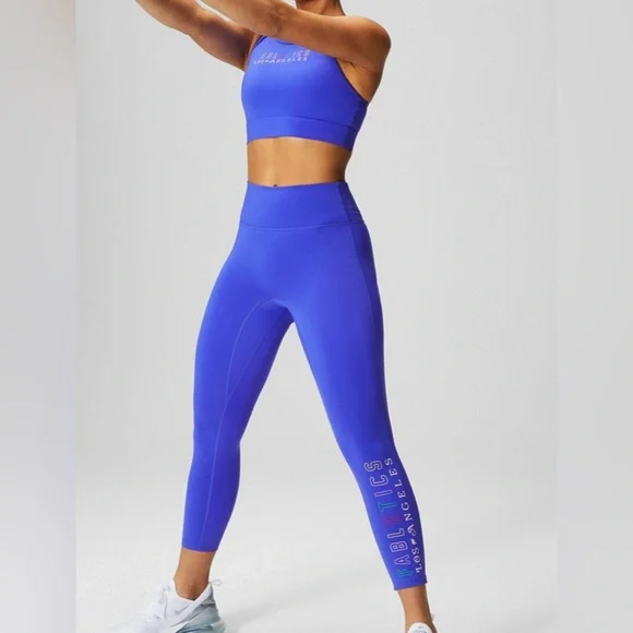 Fabletics Trinity Motion365+High-Waisted Capri/Trinity High Impact Sports Bra - Picture 1 of 15